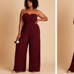 Birdy Grey Gigi Convertible Bridesmaid Chiffon Cabernet Jumpsuit Sz XL New